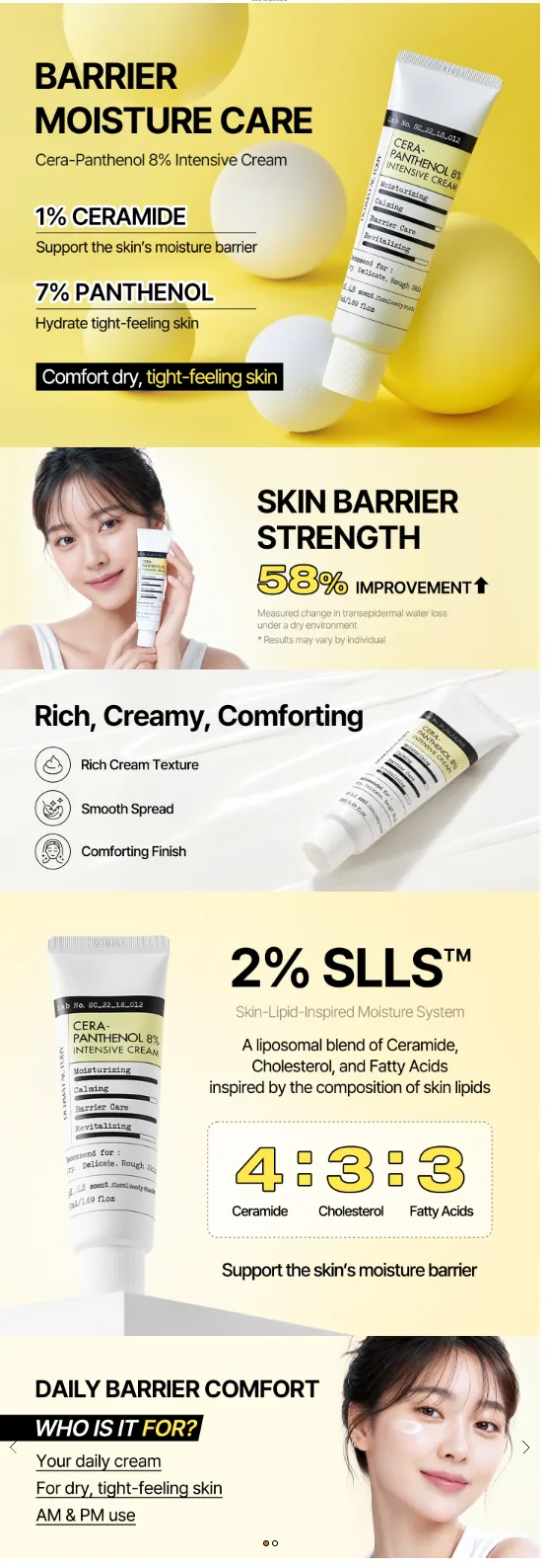 DERMA FACTORY Cera-Panthenol 8% Cream 아마존 상세페이지