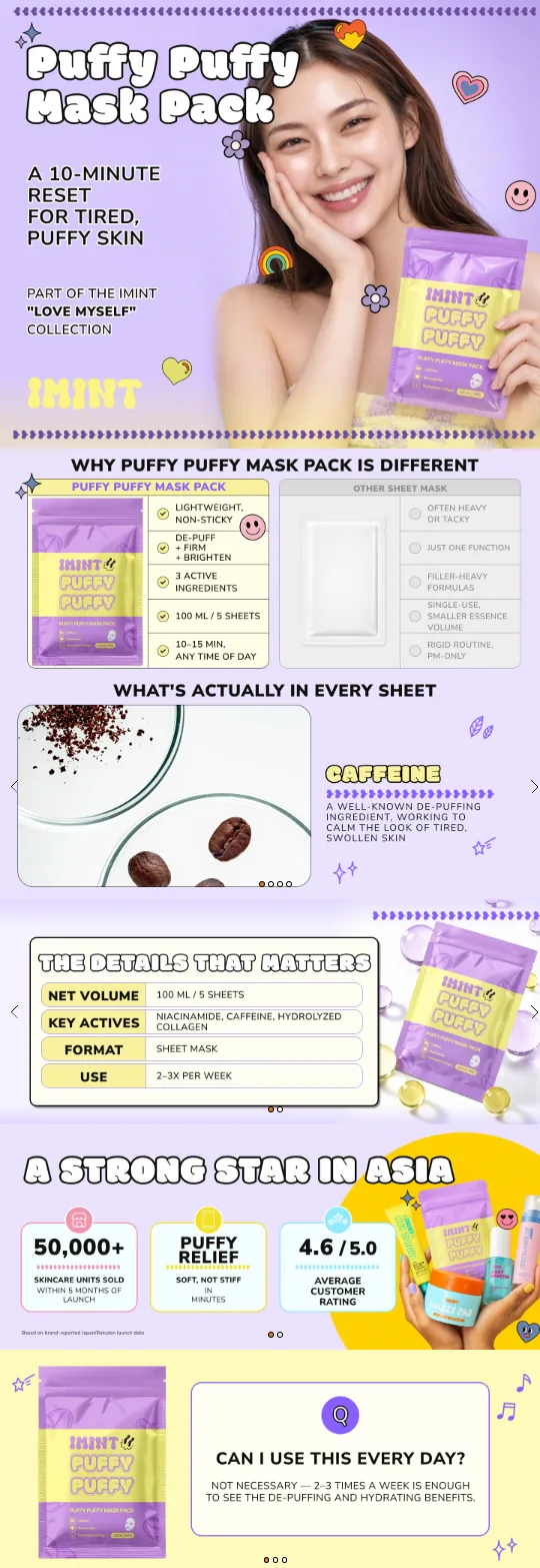 IMINT Puffy Puffy Mask Pack 아마존 상세페이지